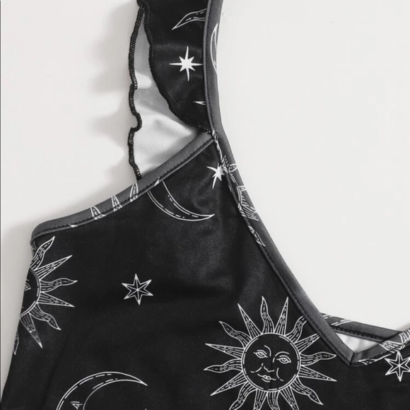 Sun & Moon Ruffle Crop Top & Shorts Pajama 2 Pc - Picture 4 of 7